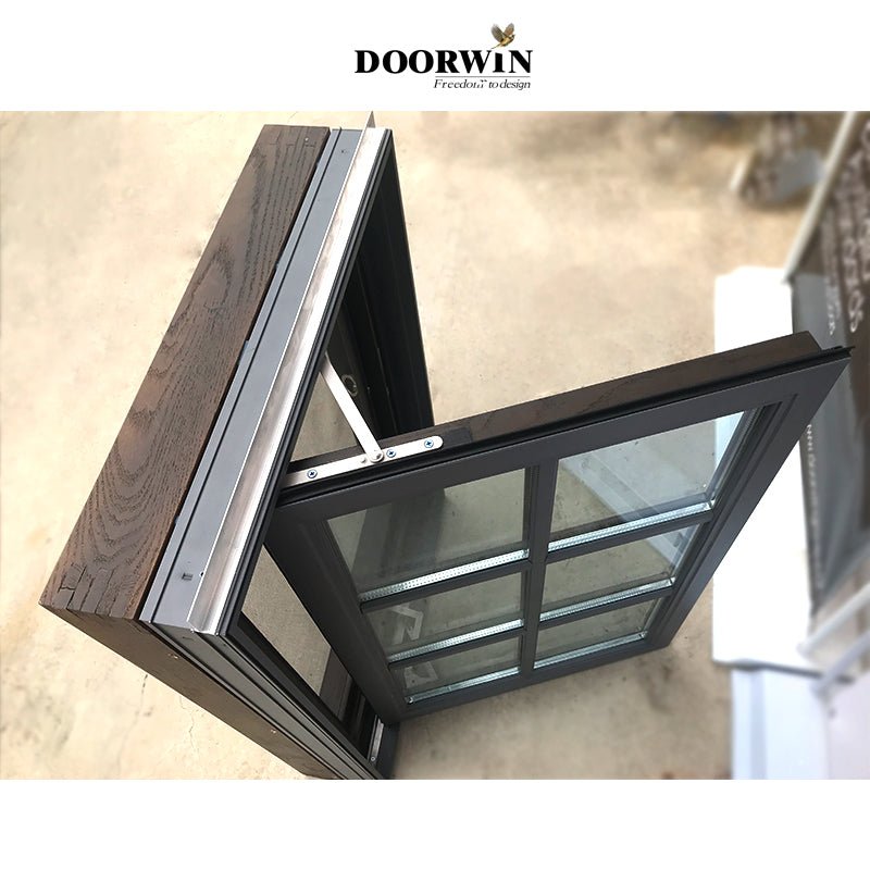 traditional  design large size best quality wood finished crank open casement windows — product image 3