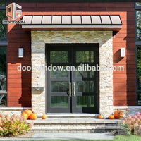 ultra clear tempered glass two- fixed casement doorby Doorwin on Alibaba — thumbnail 6