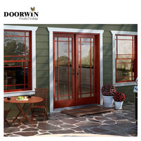USA Arizona new trend products DOORWIN  Zen door designs unequal double unbreakable glass wood door — thumbnail 3