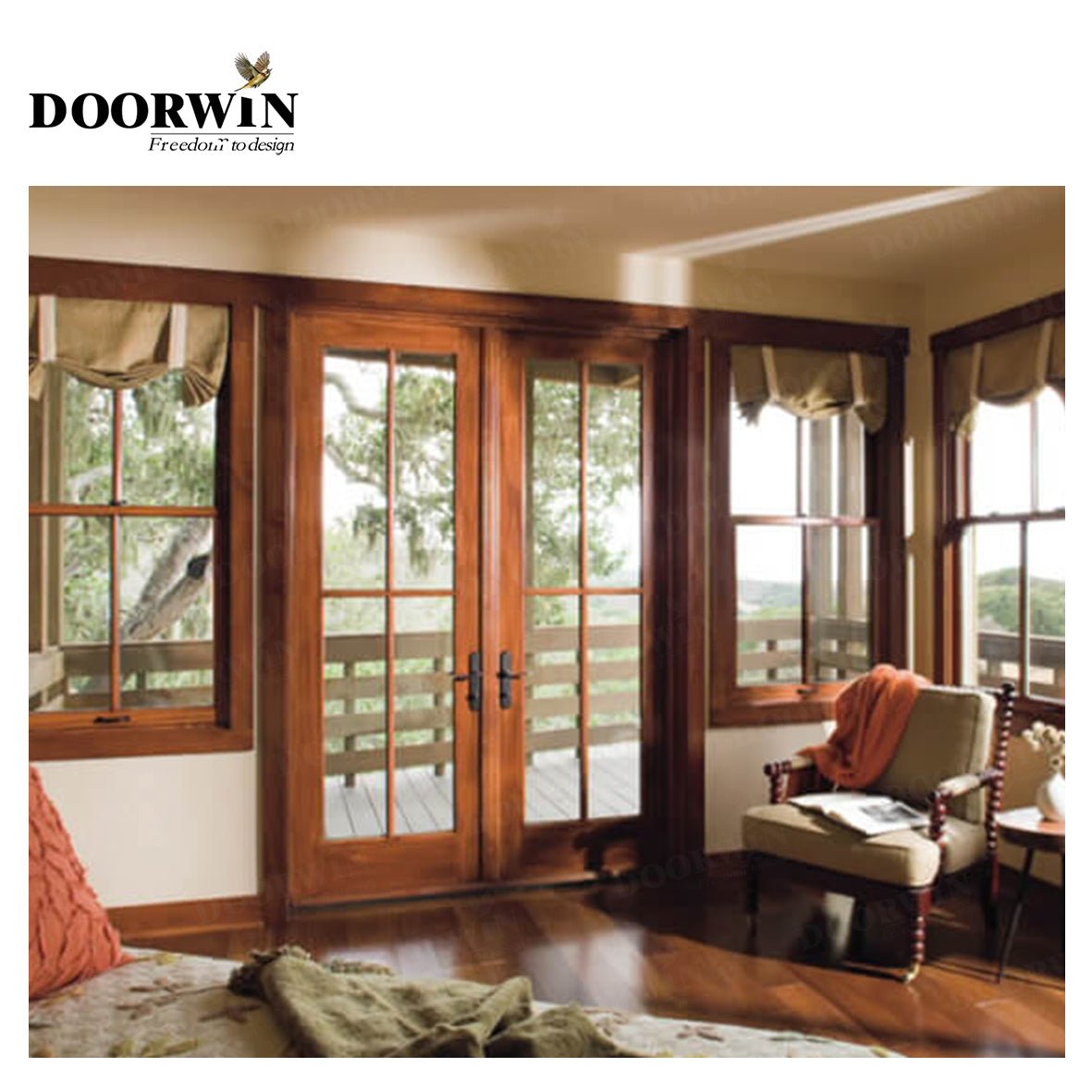 USA Connecticut best price product DOORWIN Wholesale price french windows for sale cost window valance — product image 4