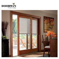 USA Louisiana modern design aluminum Wooden color aluminum sliding doors aluminium door wood grain finish by LUVINDOW — thumbnail 2