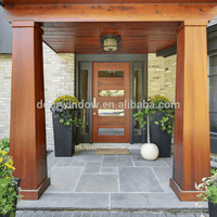 USA San Bernardino hot sale western style double sidelite front glass with wood frame door designs by CE certificate by Doorwin — thumbnail 1