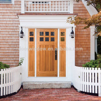 USA San Bernardino hot sale western style double sidelite front glass with wood frame door designs by CE certificate by Doorwin — thumbnail 2