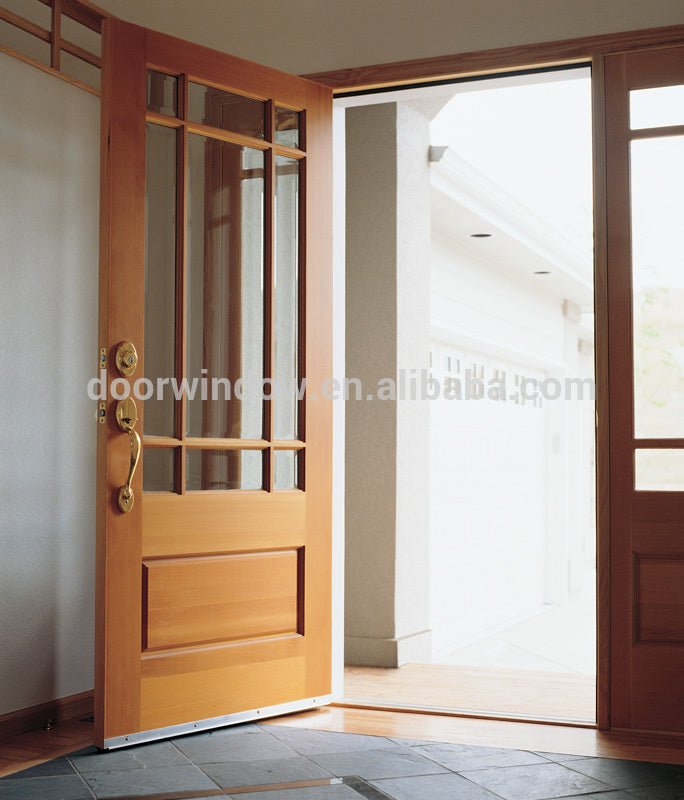 USA San Bernardino hot sale western style double sidelite front glass with wood frame door designs by CE certificate by Doorwin - Doorwin Group Windows & Doors