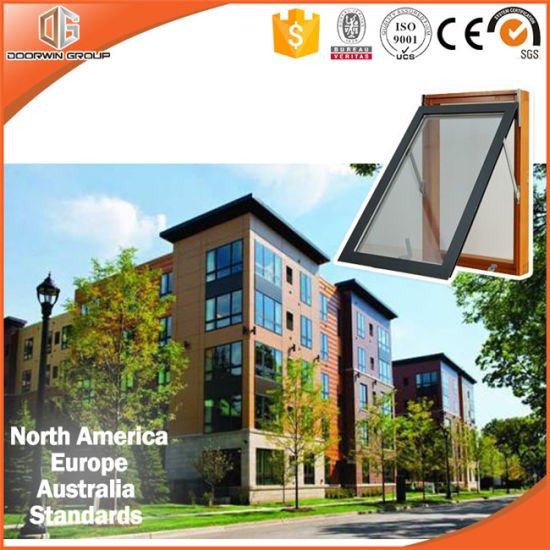 Villa Use Wood Grain Finish Exterior Aluminum Frame Window, American & Australian Style Solid Wood Awning Window for Villa - China Aluminum Awing Window, Aluminum Window — product image 0