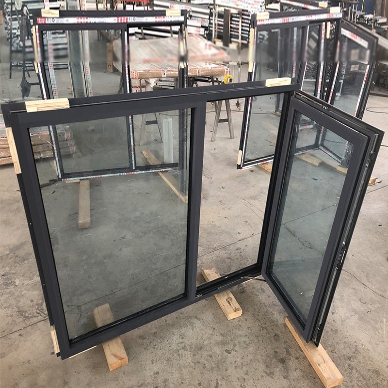 Virginia black cheap import double toughened aluminum tilt & turn casement windows with high quality — product image 1