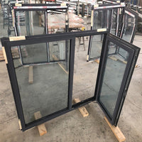 Virginia black cheap import double toughened aluminum tilt & turn casement windows with high quality — thumbnail 1