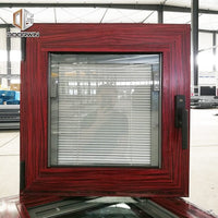 Virginia cheap wood grain tempered glass aluminium tilt & turn window with built in shuttersby Doorwin — thumbnail 3