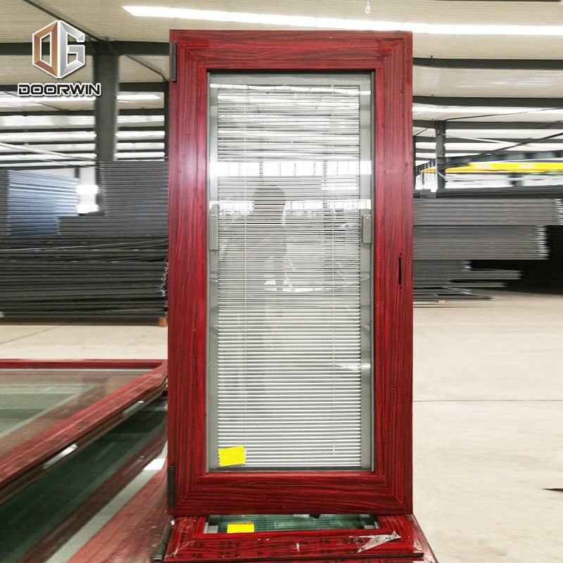 Virginia cheap wood grain tempered glass aluminium tilt & turn window with built in shuttersby Doorwin — product image 4