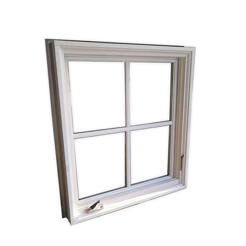 White oak wood window timber grill design soundproof awning with crank - Doorwin Group Windows & Doors