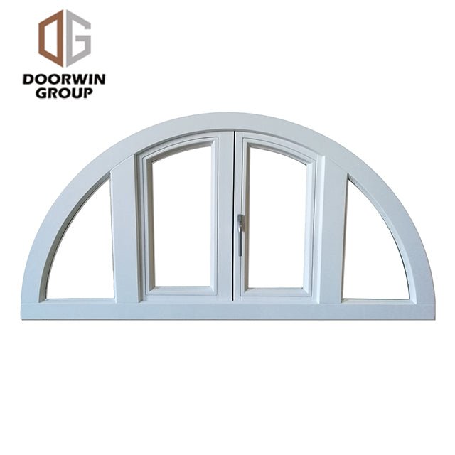 white stain finish color arched French push out window - Doorwin Group Windows & Doors