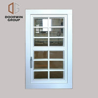 White stain finish color casement window with decorative grille - Doorwin Group Windows & Doors