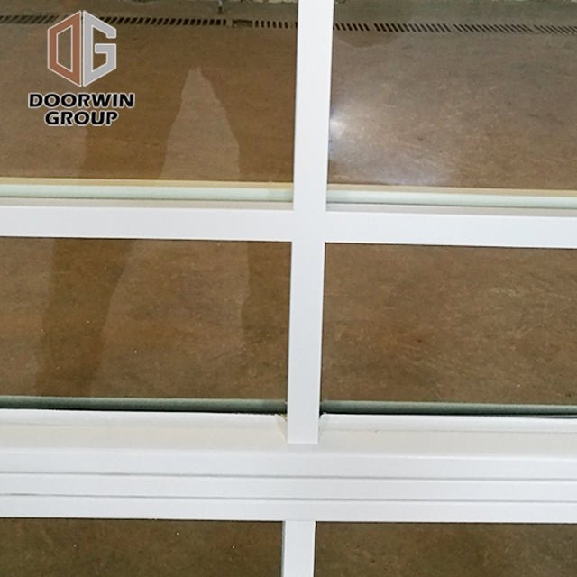 White stain finish color casement window with decorative grille - Doorwin Group Windows & Doors