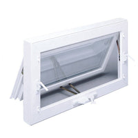 white stain wood aluminum asian style double glazing good sealed awning windows made by china factory — thumbnail 1