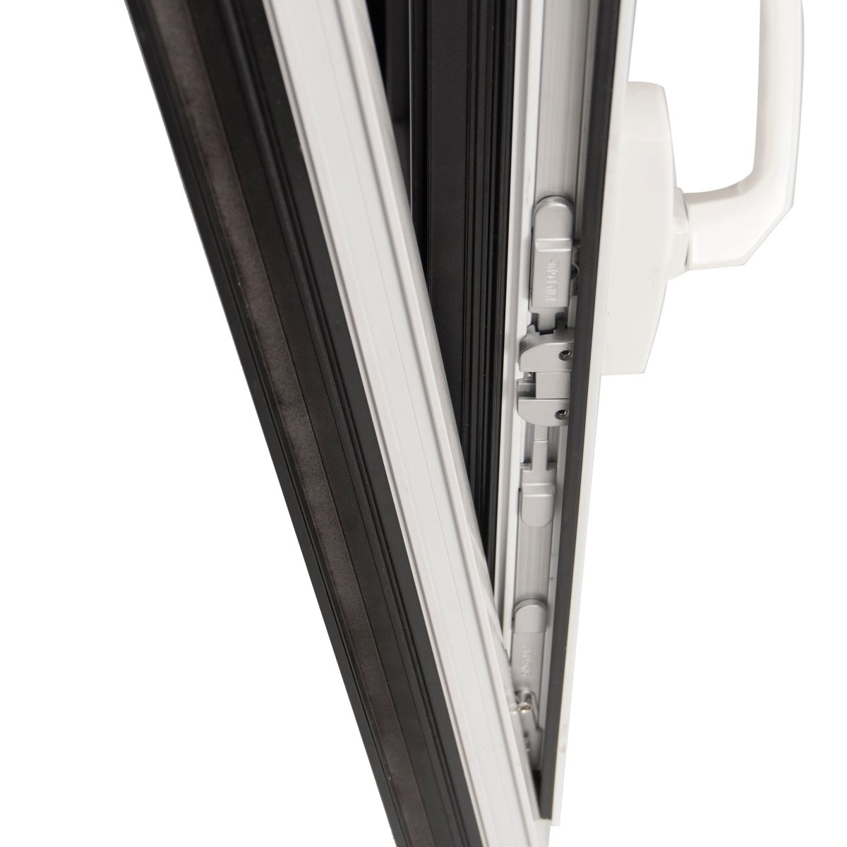 WHITE(interior) BLACK(exterior) THERMAL BREAK ALUMINUM  TILT TURN WINDOW with fixed mosquito net — product image 7