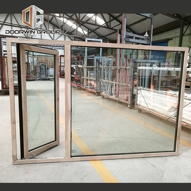 wood color french outward swing casement windows made in China factory - Doorwin Group Windows & Doors