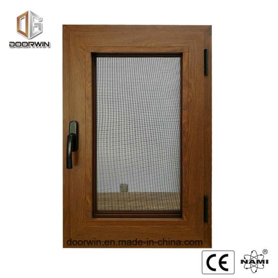 Wood Grain Aluminum Window with Burglar Proof Screen - China Casement Inward Opening Window, 2 Glass Wood Windows — product image 0