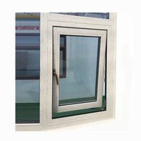 Wood grain color awning window aluminum casement windows — thumbnail 1