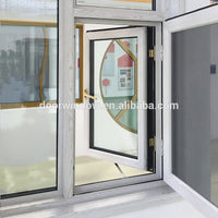 Wood grain Out swing Thermal Break Aluminum 24 x 48 casement window with Security Screen by Doorwin — thumbnail 1