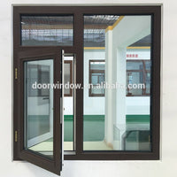 Wood grain Out swing Thermal Break Aluminum 24 x 48 casement window with Security Screen by Doorwin — thumbnail 5