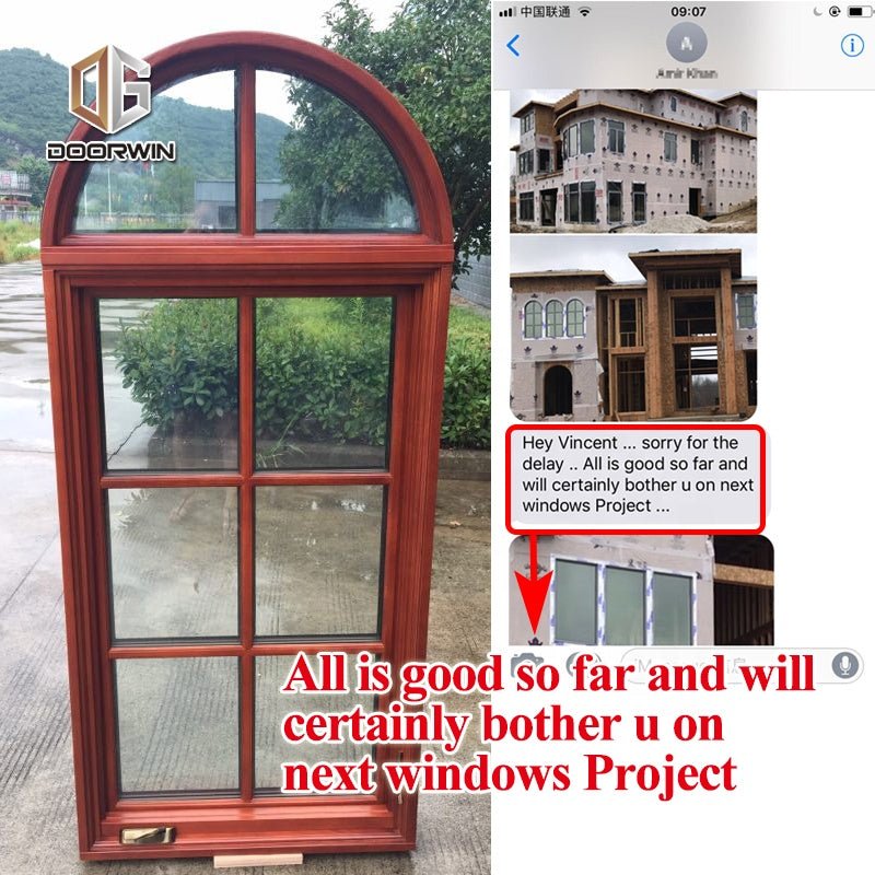 wooden aluminum arched shaped round window for sale by Doorwin — product image 3