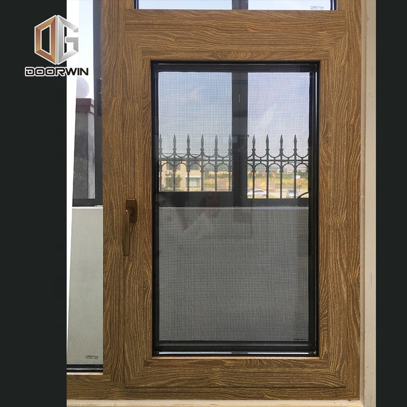 wooden grain finish aluminum swing tilt and turn windows with factory price - Doorwin Group Windows & Doors