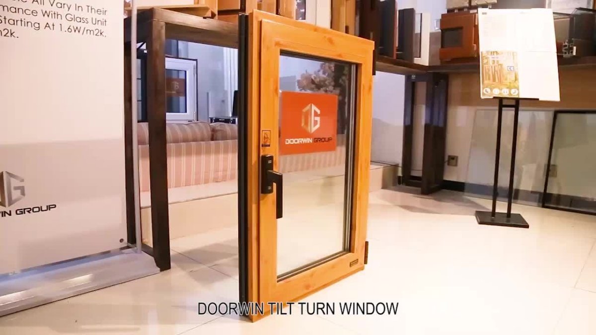 wooden grain finish aluminum swing tilt and turn windows with factory price — product image 2