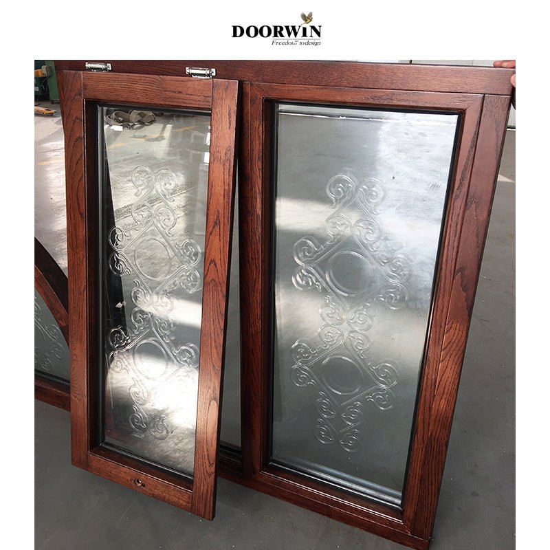 Wooden house aluminium awning window Modern design aluminum wood color profile awning window — product image 4