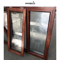 Wooden house aluminium awning window Modern design aluminum wood color profile awning window — thumbnail 4