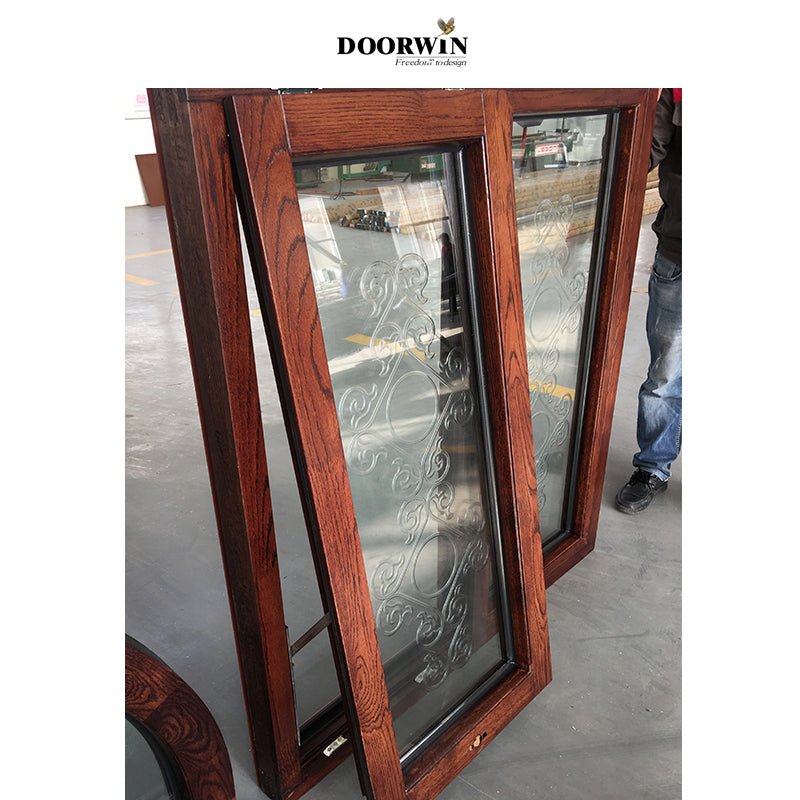 Wooden house aluminium awning window Modern design aluminum wood color profile awning window - Doorwin Group Windows & Doors