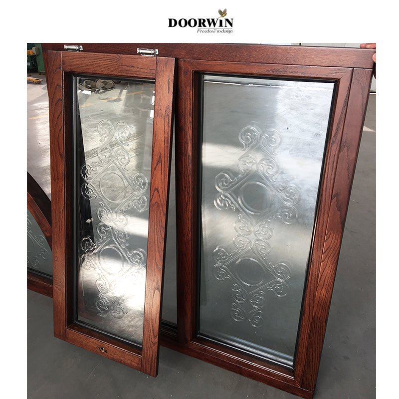 Wooden house aluminium awning window Modern design aluminum wood color profile awning window - Doorwin Group Windows & Doors